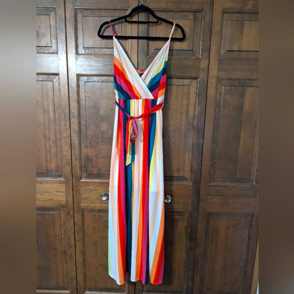 Rainbow Striped Maxi Dress